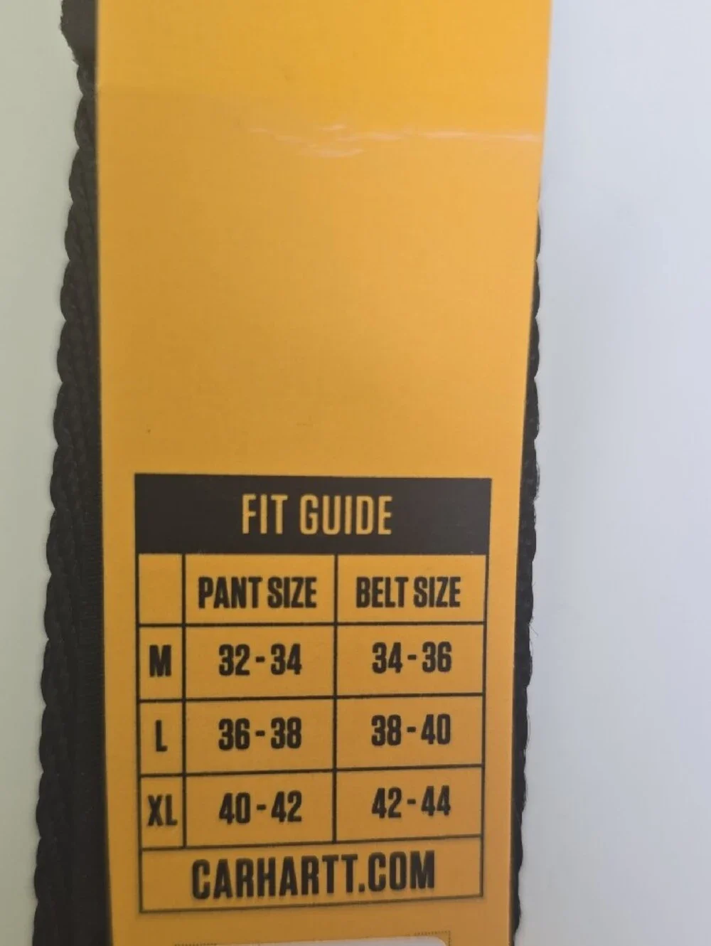 Carhartt Black Webbing Belt with Orange Tag